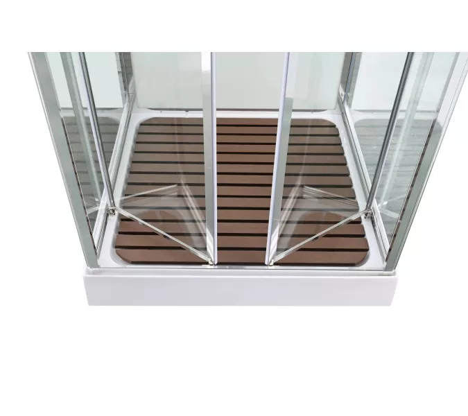 Душевая кабина AvaCan V2080/2090/2010 прозрачное/низкий, Цвет стекла: прозрачное, Цвет профиля: Хром, Выбрать размер: 80х80, Внешний вид: без гидромассажа, Наличие крыши: нет, изображение 6