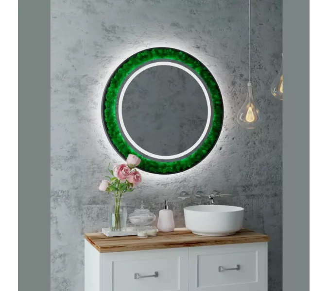 Зеркало ACWEN "Forest Led" d80/d100 с бесконтактным сенсором, Выбрать размер: 80, изображение 2