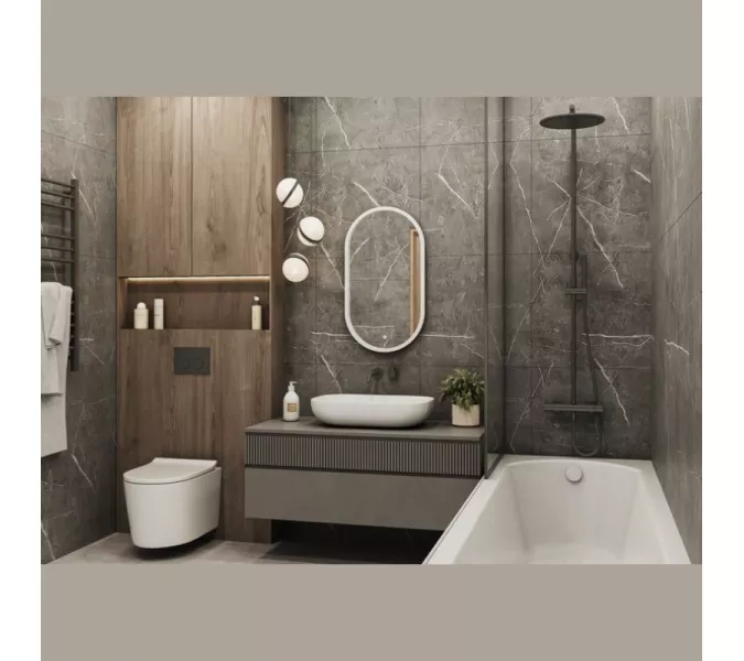 Зеркало ACWEN "Prime White " 45х80 в МДФ раме без подсветки