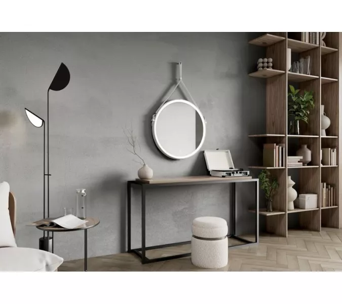 Зеркало ACWEN "Millenium White Led" D-650 на ремне из натурал. кожи белого цвета, Выбрать цвет: Белый, изображение 5