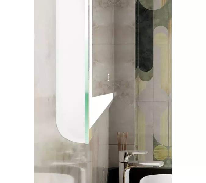 Зеркало ACWEN "Mercury Led" МФ панель+подогрев, Тип: Сенсорное зеркало с подогревом, радио, часы, Выбрать размер: 90х70, изображение 7