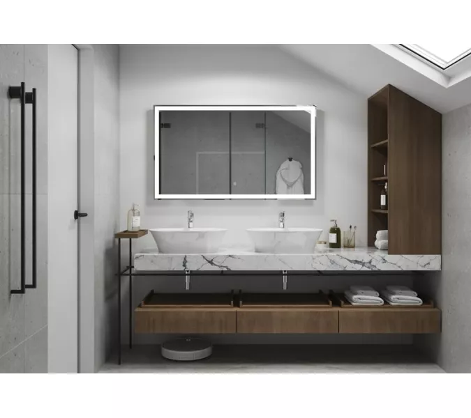 Зеркало ACWEN "Mercury Led" с подогревом, Тип: Сенсорное зеркало с подогревом, Выбрать размер: 120x80, изображение 5