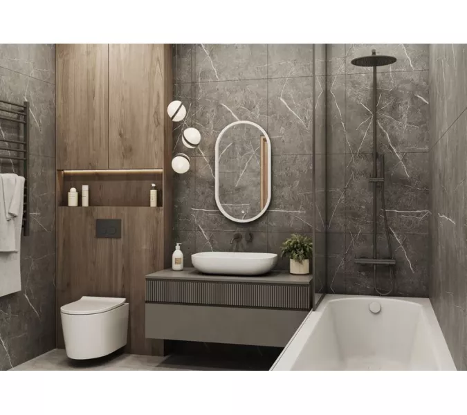 Зеркало ACWEN "Prime White " 45х80 в МДФ раме без подсветки, изображение 2