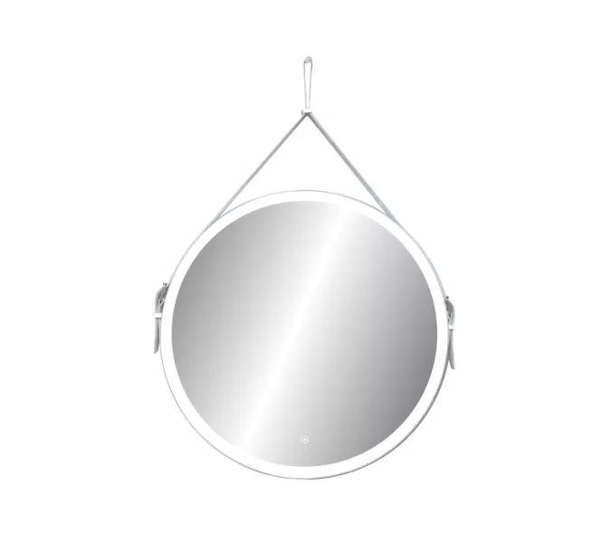 Зеркало ACWEN "Millenium White Led" D-650 на ремне из натурал. кожи белого цвета, Выбрать цвет: Белый, изображение 10