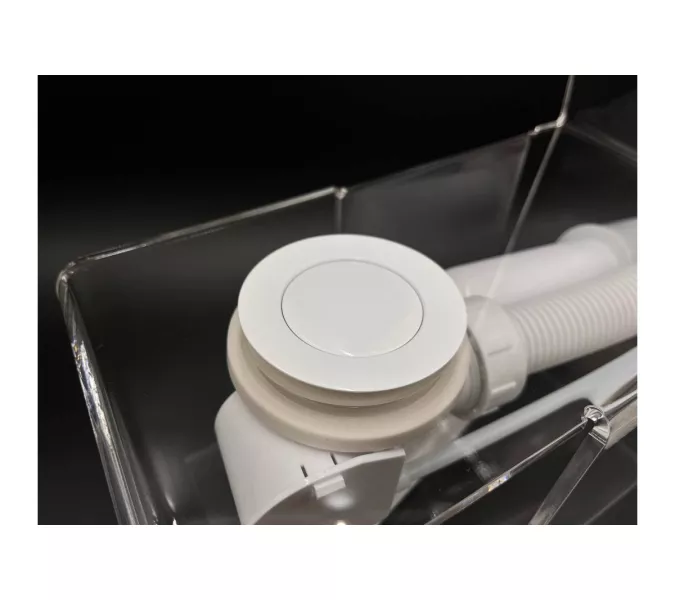 Слив перелив п/автомат Vega V55R 60см WHITE глянец эко, Выбрать цвет: Белый, изображение 3