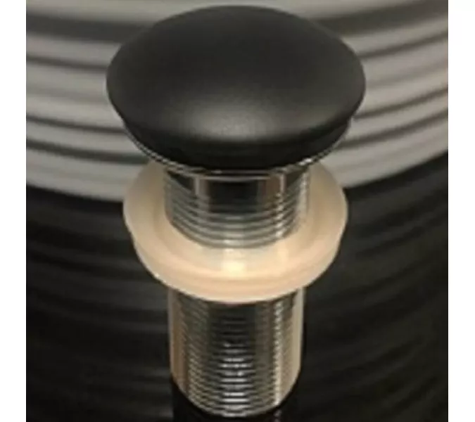 Донный клапан для раковины CeramaLux RD026 керамический черный матовый с переливом