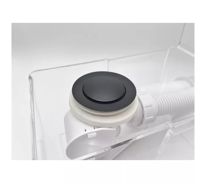 Слив перелив п/автомат Vega V55R 60см BLACK матовый, Выбрать цвет:  черный матовый, изображение 4