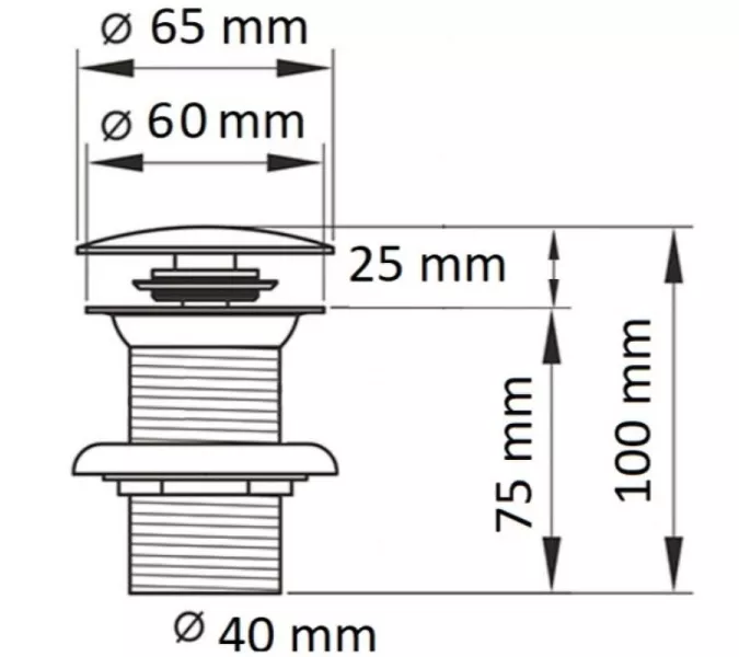 Донный клапан для раковины CeramaLux RD026 керамический черный матовый с переливом, изображение 4