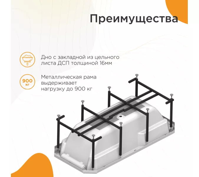 Ванна акриловая Radomir Fra Grande Фернандо 190х90 золото, Выбрать цвет: Золото, изображение 4
