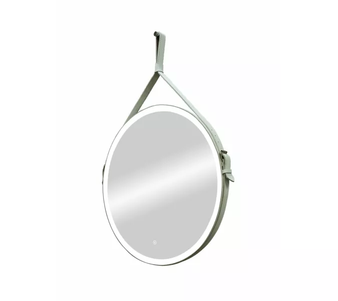 Зеркало ACWEN "Millenium White Led" D-650 на ремне из натурал. кожи белого цвета, Выбрать цвет: Белый, изображение 11