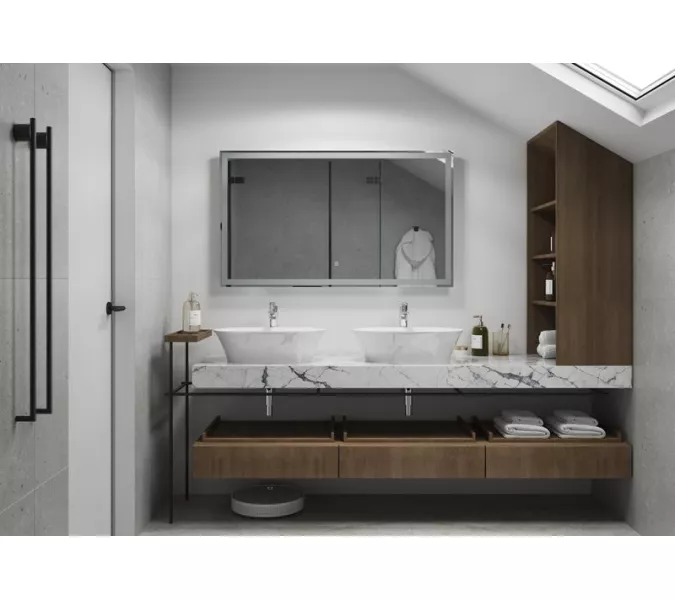 Зеркало ACWEN "Mercury Led" с подогревом, Тип: Сенсорное зеркало с подогревом, Выбрать размер: 120x80, изображение 6