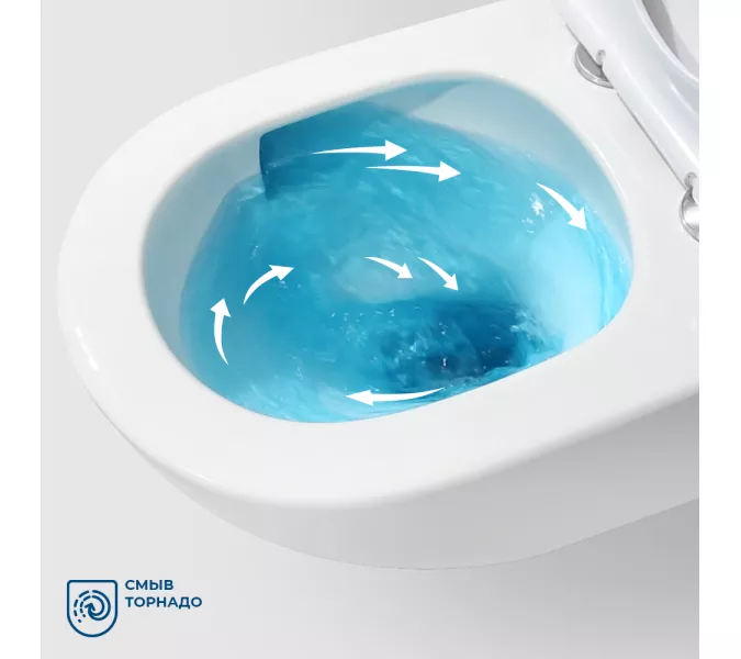 Унитаз подвесной безободковый с сиденьем и смывом TORNADO BelBagno TRE-TOR BB5180CH-TOR/SC, изображение 12