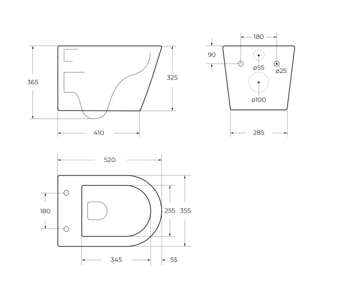 Унитаз подвесной безободковый с сиденьем и смывом TORNADO BelBagno TRE-TOR BB5180CH-TOR/SC, изображение 18