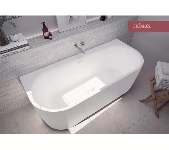 Акриловая ванна CEZARES METAURO-INT-Wall-180-80-60-W-MATT, Выбрать цвет: Белый матовый, Выбрать размер: 180х80, изображение 2
