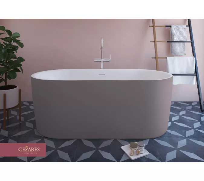 Акриловая ванна CEZARES METAURO-INT-Central-180-80-60-G-W-MATT, Выбрать цвет: Серый матовый, Выбрать размер: 180х80, изображение 2