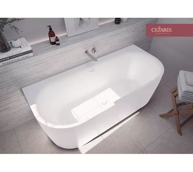 Акриловая ванна CEZARES METAURO-INT-Wall-180-80-60, Выбрать цвет: Белый, Выбрать размер: 180х80, изображение 2