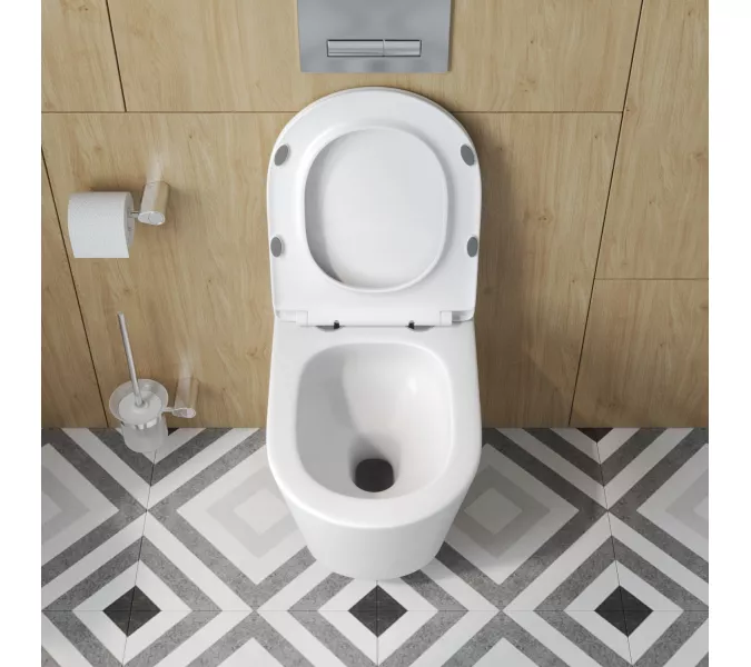 Унитаз подвесной безободковый с сиденьем и смывом TORNADO BelBagno TRE-TOR BB5180CH-TOR/SC, изображение 17