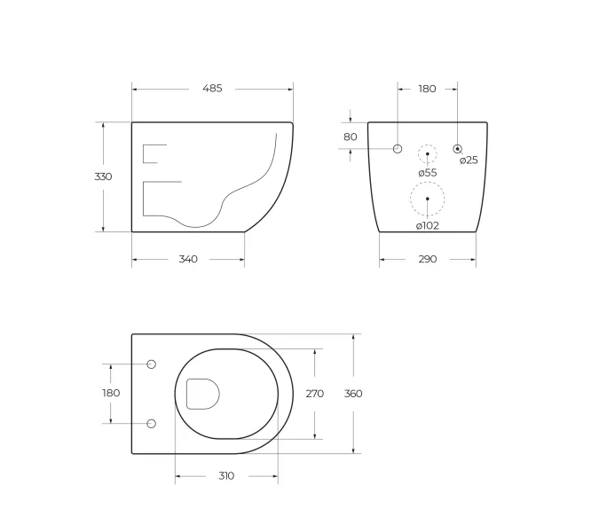 Унитаз подвесной безободковый с сиденьем BelBagno UNO 2.1 BB7006CHR/SC, изображение 16