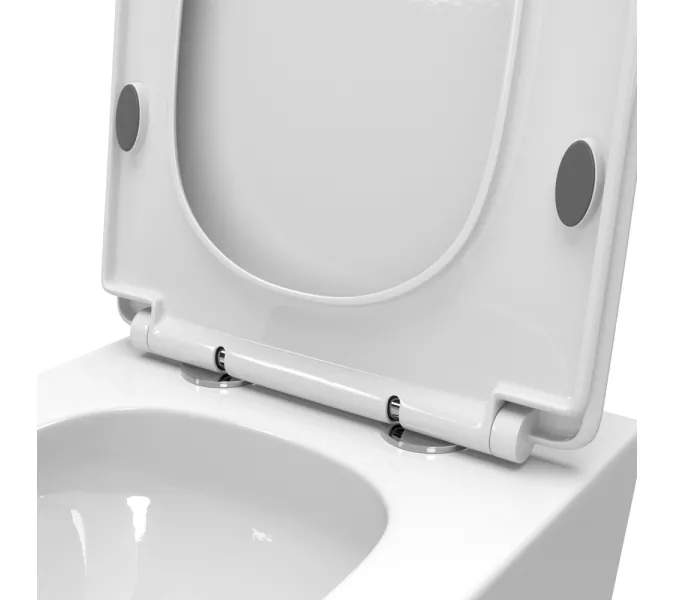 Унитаз подвесной безободковый с сиденьем и смывом TORNADO BelBagno DUE-TOR BB5171CH-TOR/SC, изображение 9