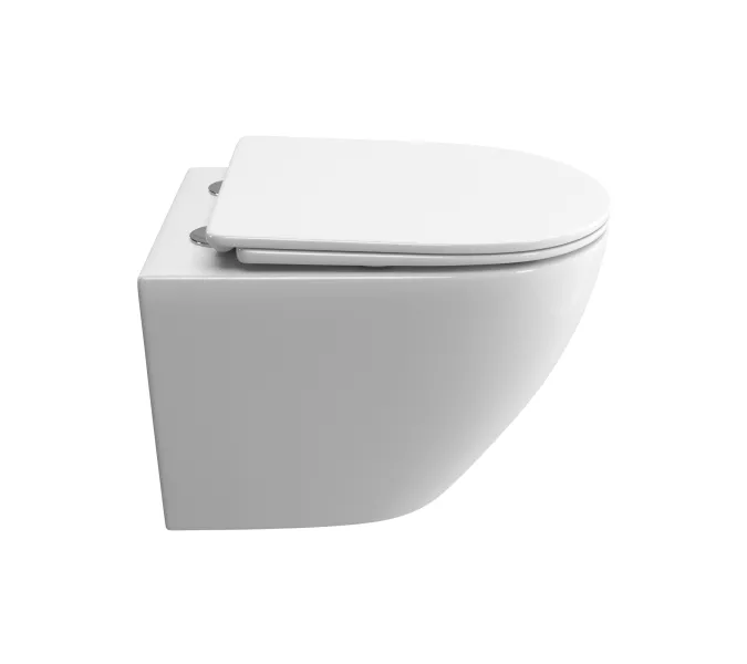 Унитаз подвесной безободковый с сиденьем и смывом TORNADO BelBagno UNO-TOR BB5177CH-TOR/SC, изображение 4