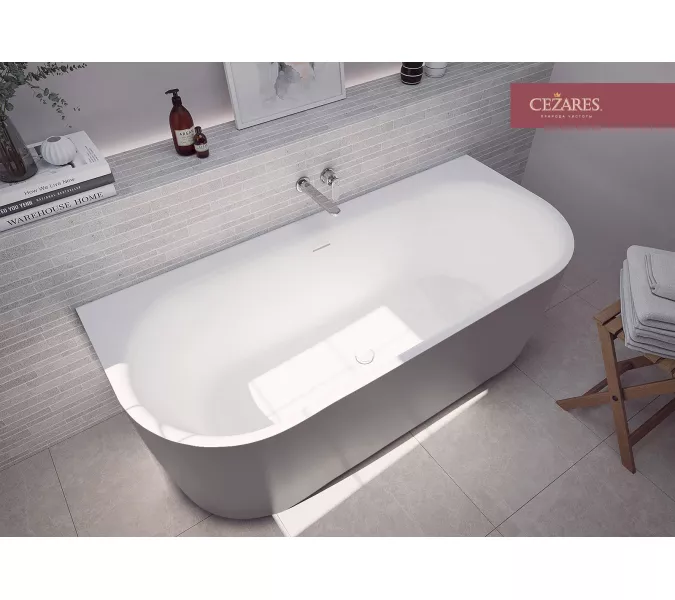 Акриловая ванна CEZARES METAURO-INT-Wall-180-80-60-G-W-MATT, Выбрать цвет: Серый матовый, Выбрать размер: 180х80, изображение 2
