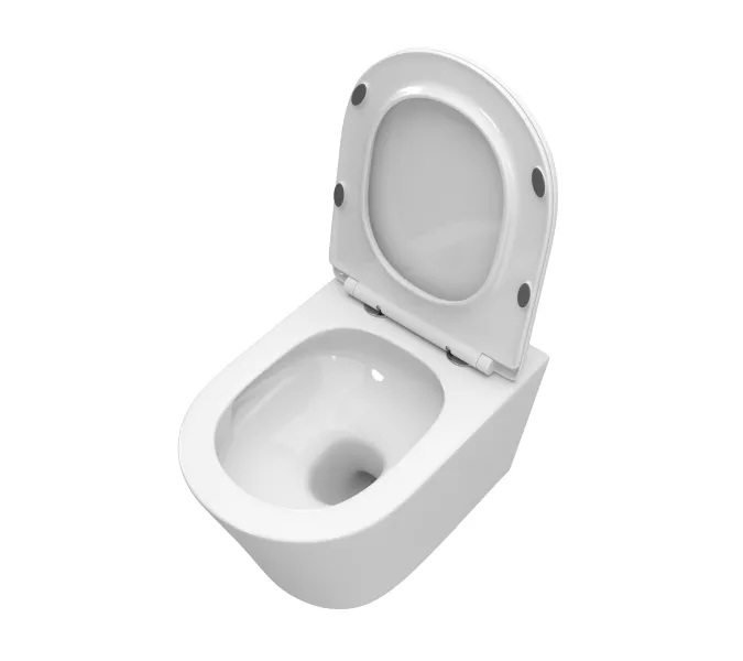 Унитаз подвесной безободковый с сиденьем и смывом TORNADO BelBagno TRE-TOR BB5180CH-TOR/SC, изображение 3