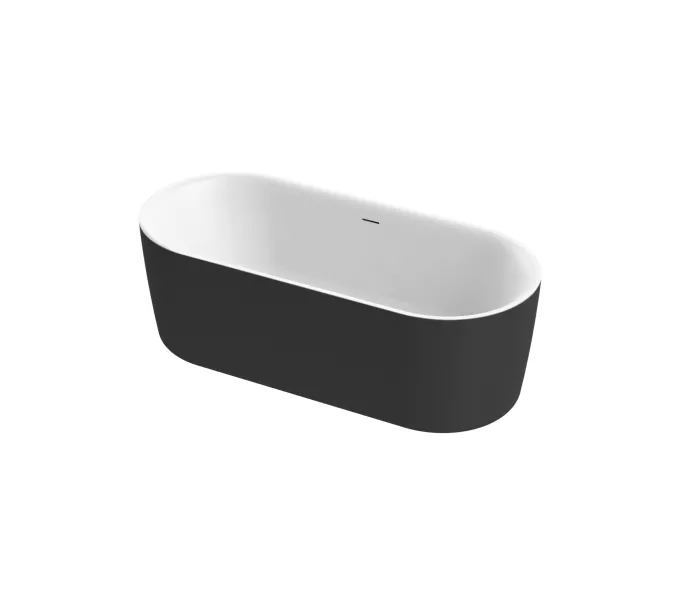Акриловая ванна CEZARES METAURO-INT-Central-180-80-60-B-W-MATT, Выбрать цвет: Черный матовый, Выбрать размер: 180х80