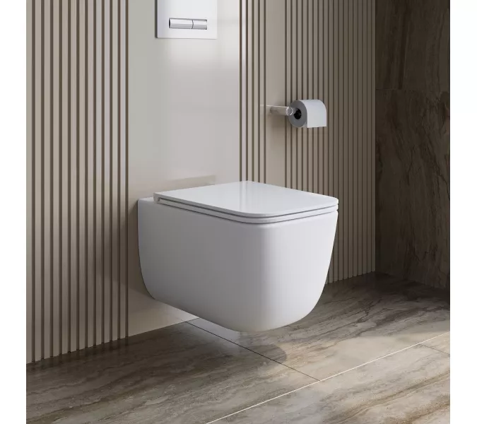 Унитаз подвесной безободковый с сиденьем BelBagno UNO 2.1 BB7006CHR/SC, изображение 11