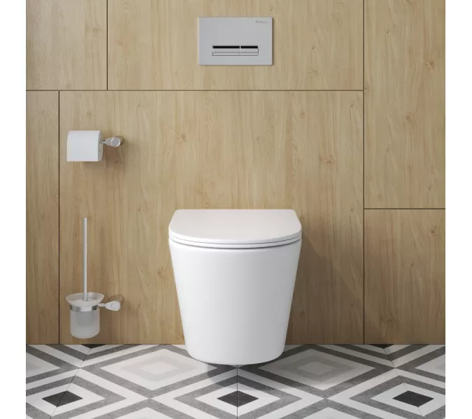 Унитаз подвесной безободковый с сиденьем и смывом TORNADO BelBagno TRE-TOR BB5180CH-TOR/SC, изображение 15