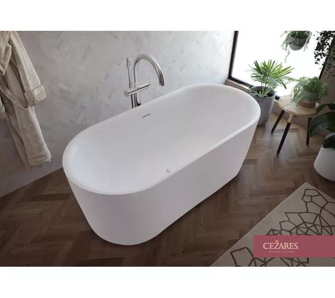 Акриловая ванна CEZARES METAURO-INT-Central-180-80-60-W-MATT, Выбрать цвет: Белый матовый, Выбрать размер: 180х80, изображение 3