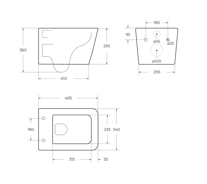 Унитаз подвесной безободковый с сиденьем и смывом TORNADO BelBagno DUE-TOR BB5171CH-TOR/SC, изображение 18