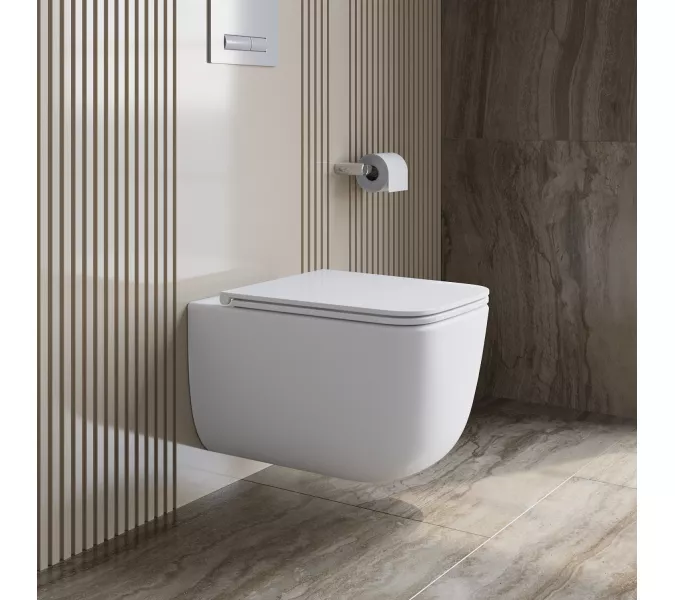 Унитаз подвесной безободковый с сиденьем BelBagno UNO 2.1 BB7006CHR/SC, изображение 14