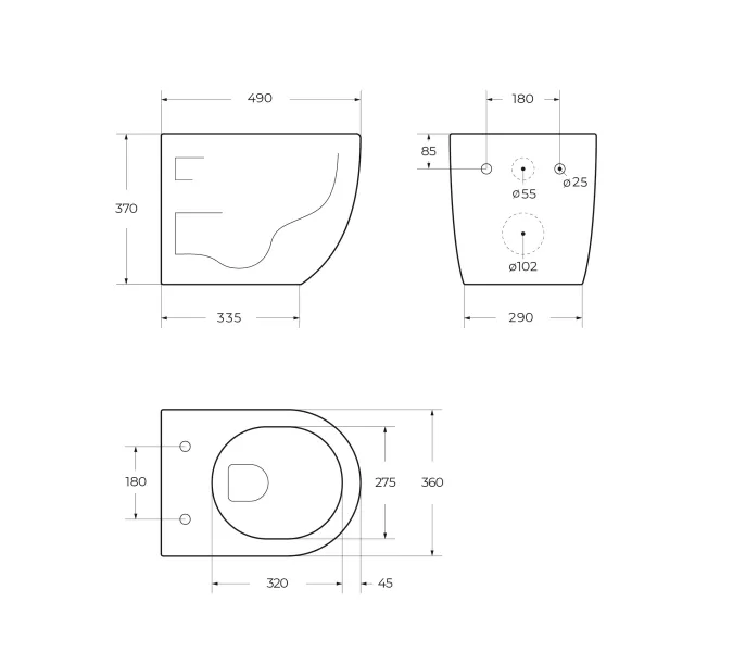 Унитаз подвесной безободковый с сиденьем BelBagno UNO 2.0 BB7306CHR/SC, изображение 10