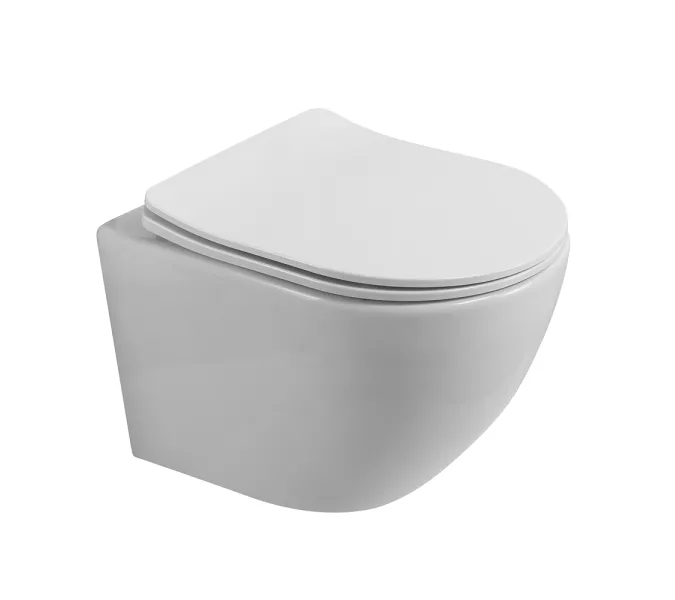 Унитаз подвесной безободковый с сиденьем BelBagno UNO 2.1 BB7006CHR/SC