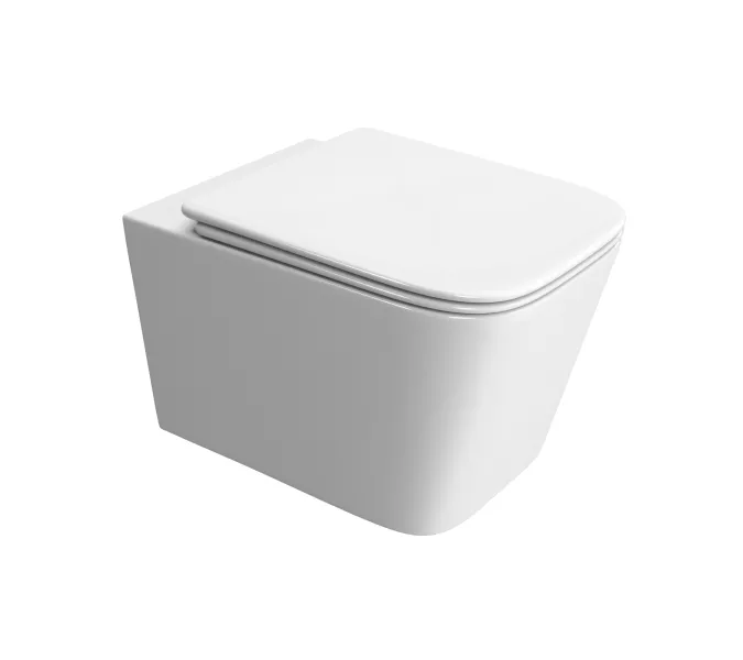 Унитаз подвесной безободковый с сиденьем и смывом TORNADO BelBagno DUE-TOR BB5171CH-TOR/SC