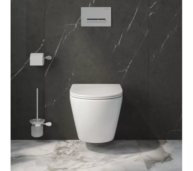 Унитаз подвесной безободковый с сиденьем и смывом TORNADO BelBagno UNO-TOR BB5177CH-TOR/SC, изображение 13