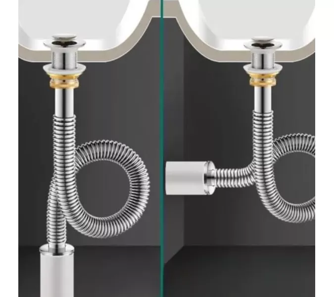 Донный клапан ACWEN для раковины клик-клак без перелива хром, изображение 5