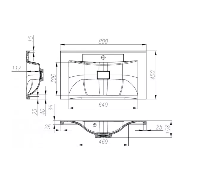 Раковина из литьевого мрамора BelBagno BB800/450-LV-MR-PR, изображение 4