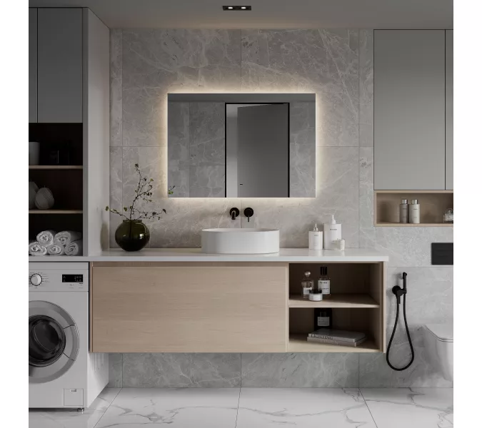 Зеркало ACWEN "Trezhe Led" 100х70 с бесконтактным сенсором, комбинирован. подсветка, Тип: Зеркало с бесконтактным сенсором, Выбрать размер: 100х70