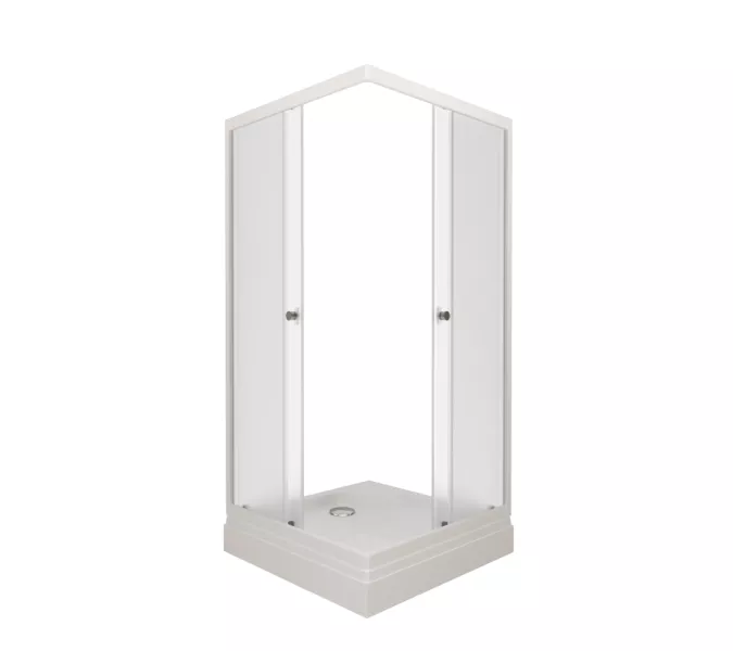 Душевое ограждение Triton ВЕЛЬВЕТ-К, А низкий поддон/матовое стекло, Цвет стекла: матовое, Цвет профиля: Белый, Тип поддона: Низкий, Выбрать размер: 80х80, изображение 8