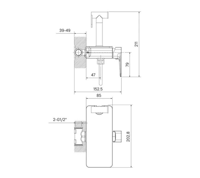 Гигиеническим душ  IDDIS AXEBLSHi08 черный матовый, изображение 3