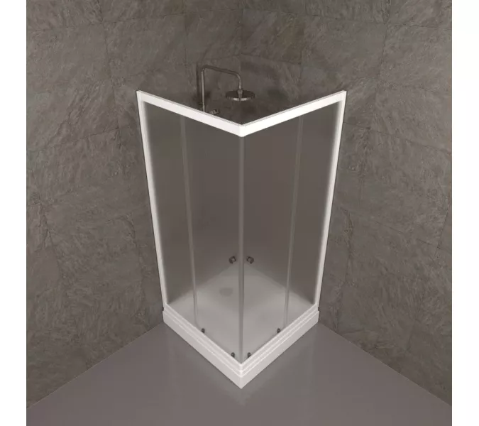 Душевое ограждение Triton ВЕЛЬВЕТ-К, А низкий поддон/матовое стекло, Цвет стекла: матовое, Цвет профиля: Белый, Тип поддона: Низкий, Выбрать размер: 80х80, изображение 5