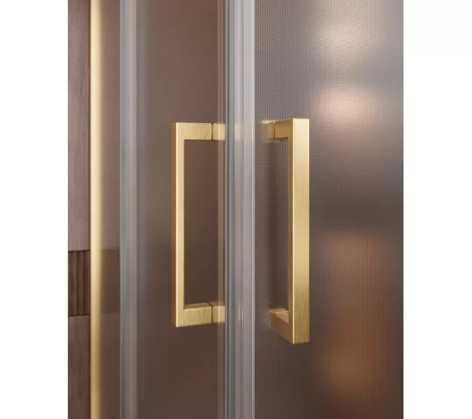 Душевой уголок Cezares Molveno 90x90 MOLVENO-A-2-90-P-BORO профиль Брашированное золото стекло рифленое, изображение 4