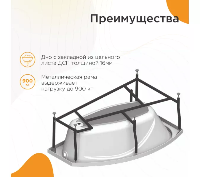 Ванна акриловая Radomir София 169х99 см, L/R, Ориентация: Левая, изображение 4