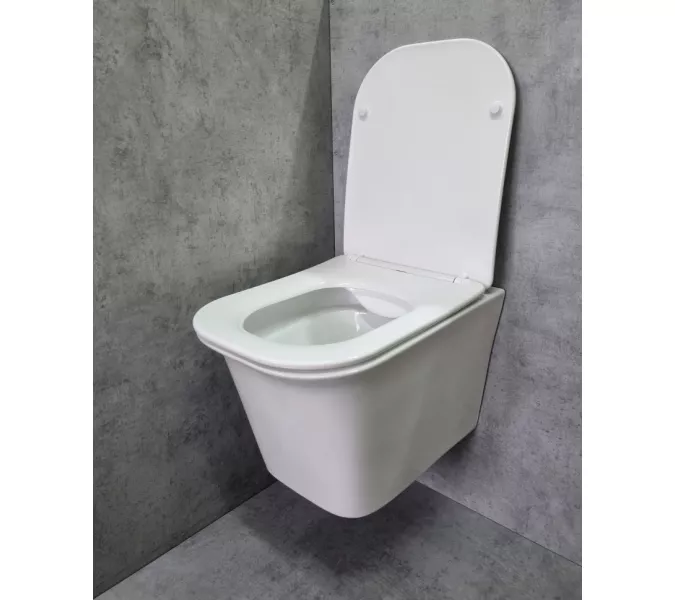 Унитаз подвесной CeramaLux 2622E безободковый, изображение 4