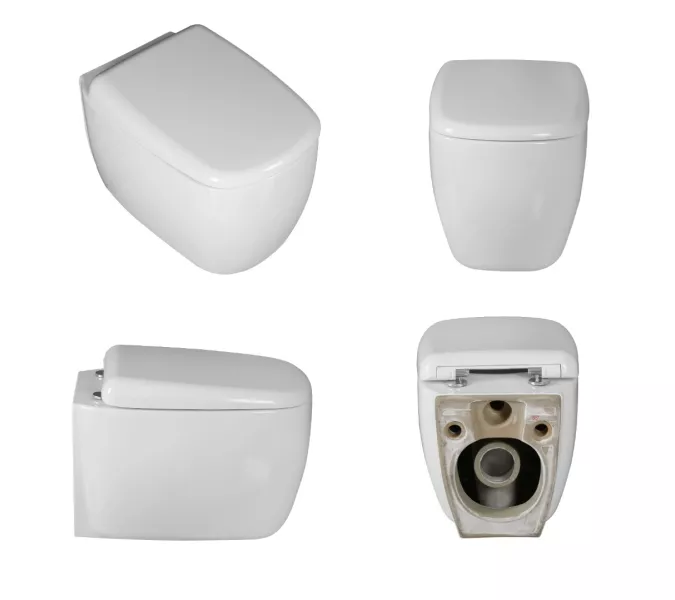 Унитаз Ceruttispa CT10613  ROMINA Aria Tornado подвесной безободковый со смывом торнадо, изображение 5