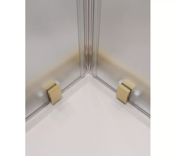 Душевой уголок Cezares Molveno 90x90 MOLVENO-A-2-90-P-BORO профиль Брашированное золото стекло рифленое, изображение 6