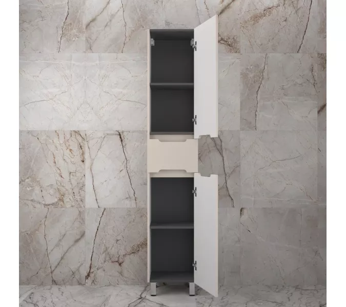 Колонна напольная "Матис" 36 см 1 ящик, КРЕМ, PLUS, ЭМАЛЬ, Выбрать цвет: Крем, изображение 3