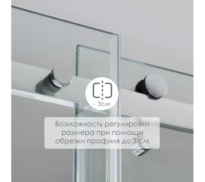 Душевая дверь WasserKRAFT Vils 56R05 регулир. размер, Цвет стекла: прозрачное, Цвет профиля: Хром, Выбрать размер: 120, изображение 8