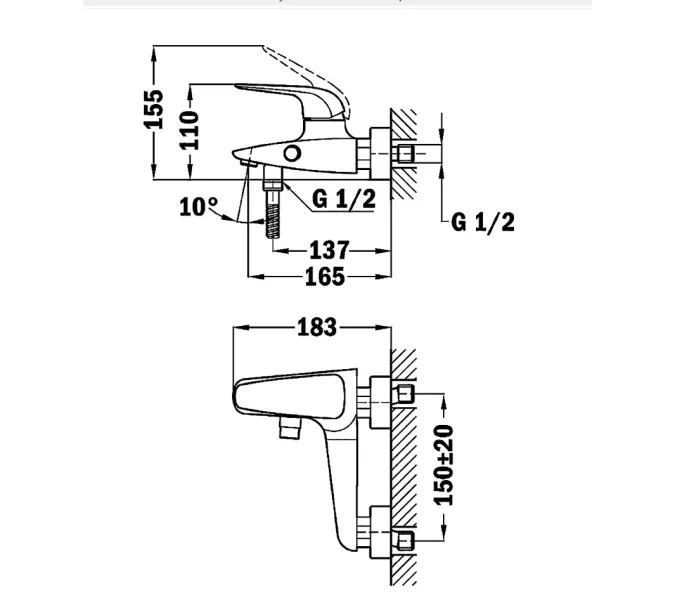Смеситель для ванны Teka Itaca 671210200, изображение 2